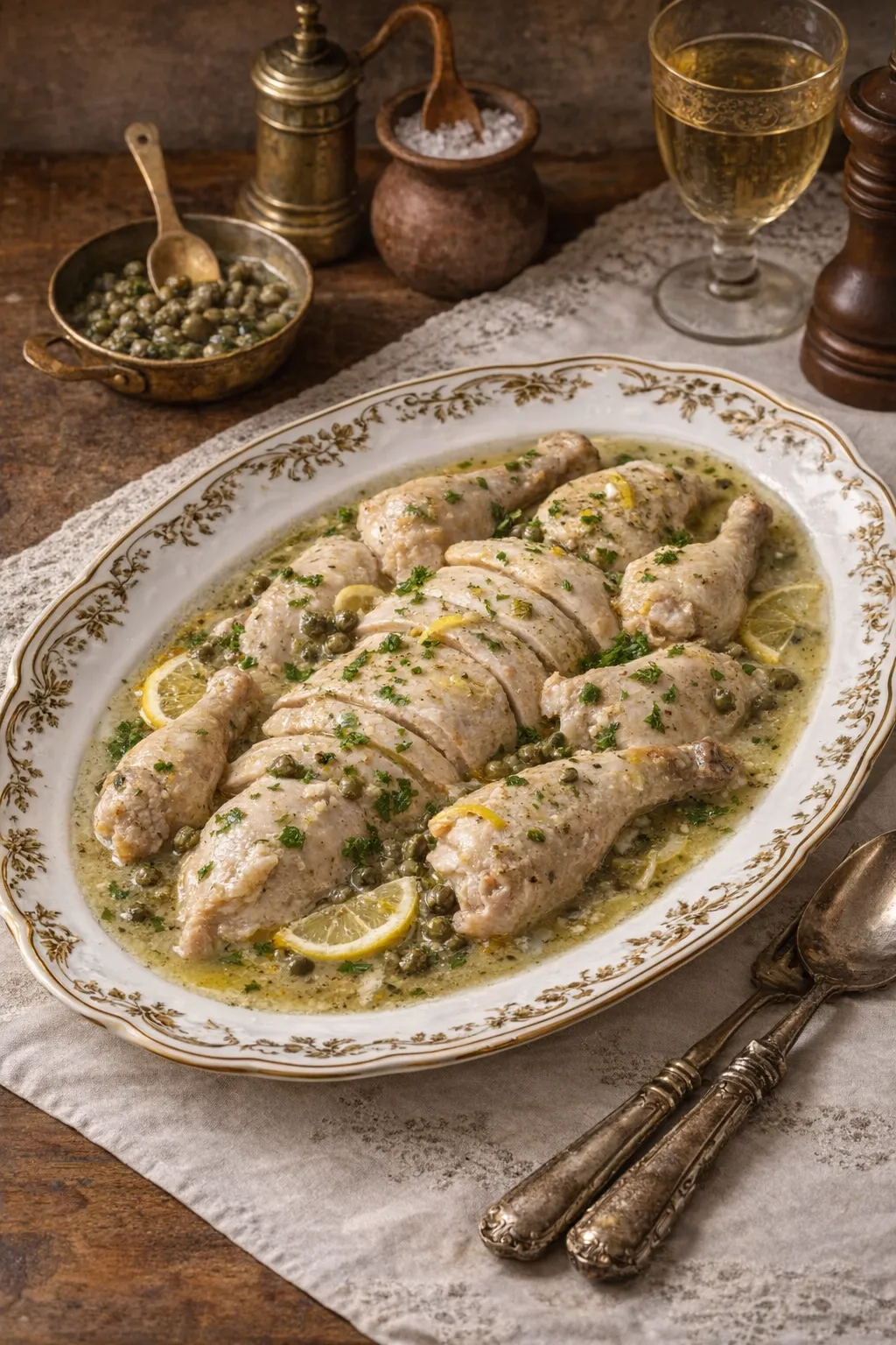 Chicken with Capers old Romanian recipe