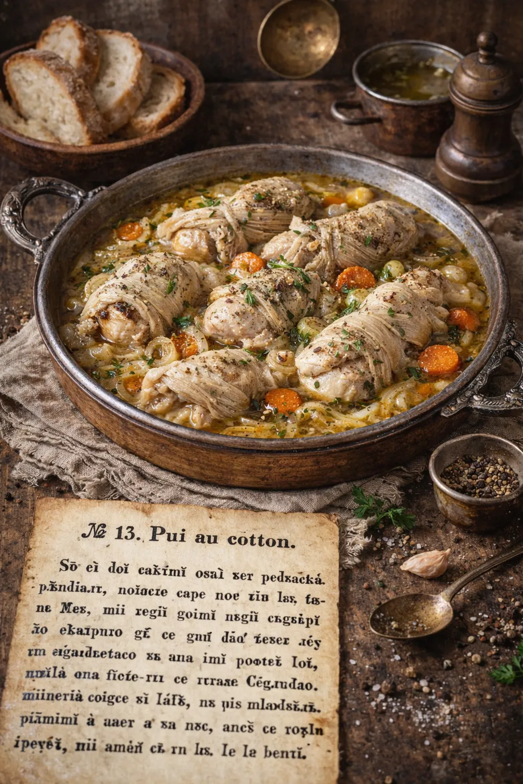 Chicken au Coton old Romanian recipe